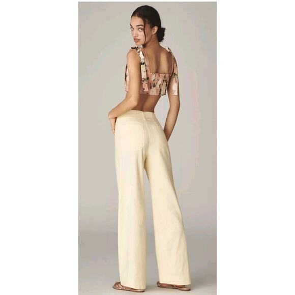 The Colette Beachy Linen Full-Length Wide-Leg Pants by Maeve 26 Nwts - Picture 2 of 10